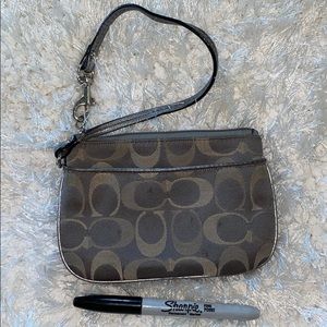 Coach Gray Wristlet/ Clutch
